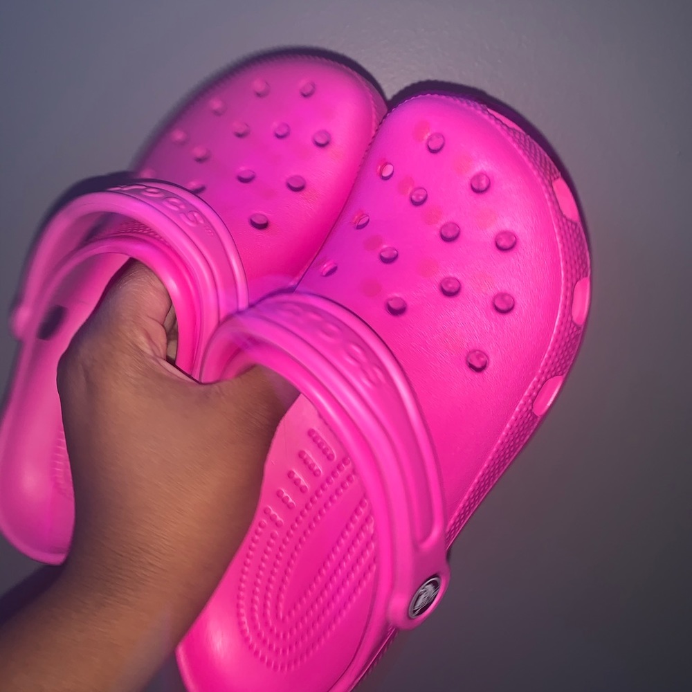 Electric Pink Crocs